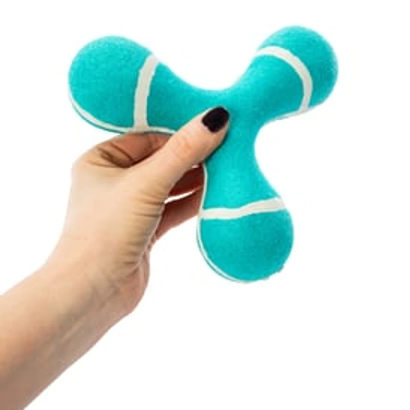 Tri-Flyer Boomerang  Dog Toy With Squeaker 6.7in x 6.3in