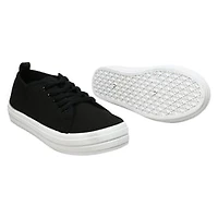 Ladies Black Tonal Lace-Up Sneakers