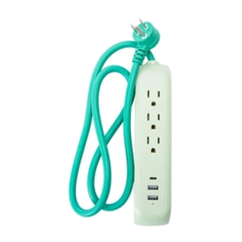 Power Strip W/ 3 outlet & 2 USB-A 1 USB-C Port