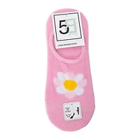 Ladies Flower No-Show Socks 5-Pack