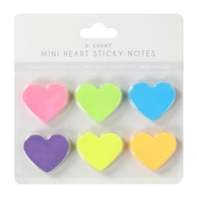 Mini Heart Sticky Notes 6-Pack