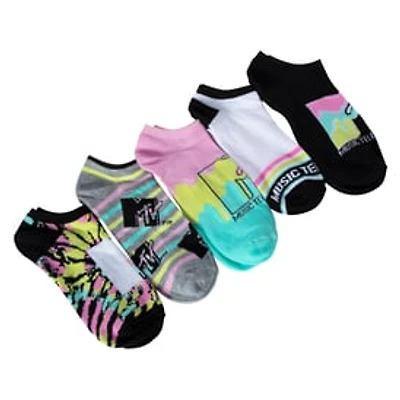 Ladies Mtv™ Tie Dye Low-Cut Socks 5-Pack