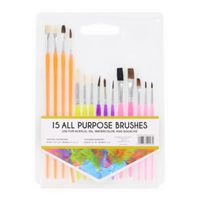 15-Piece All Purpose Paint Brush Set