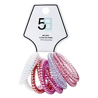 Metallic Hair Coils 10-Pack - Pink