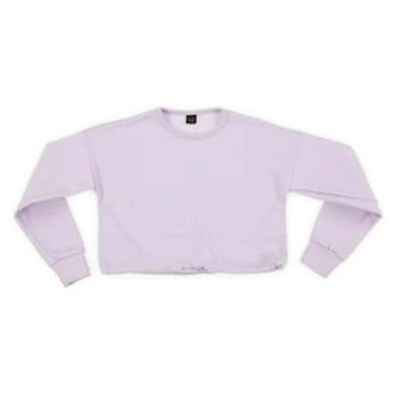 Juniors Cropped Bungee Sweatshirt - Lavender