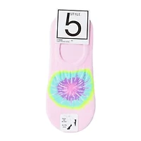 Ladies Tie Dye No-Show Sneaker Socks 5-Pack
