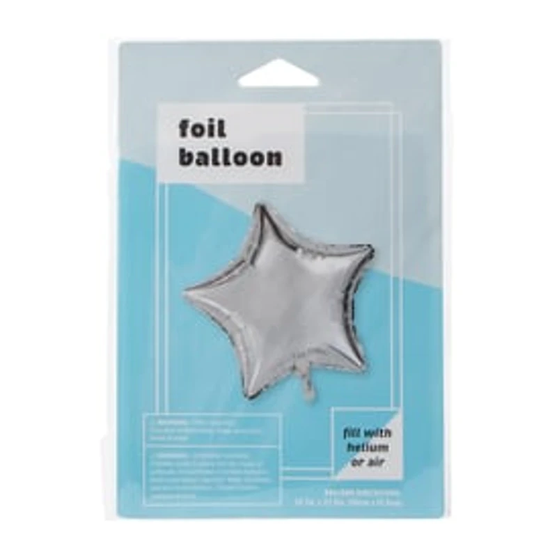 INFLATED Silver Star Balloon