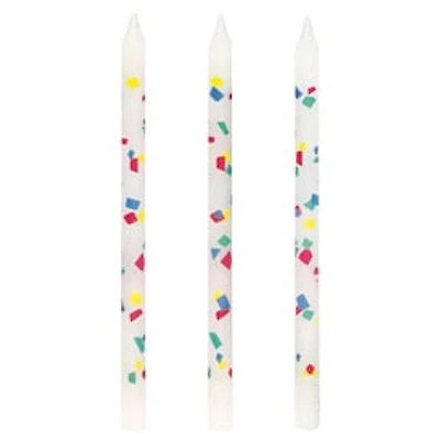 Confetti Birthday Candles 10-Count - Primary Colors