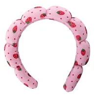 Padded Headband With Hair Tie - Strawberry