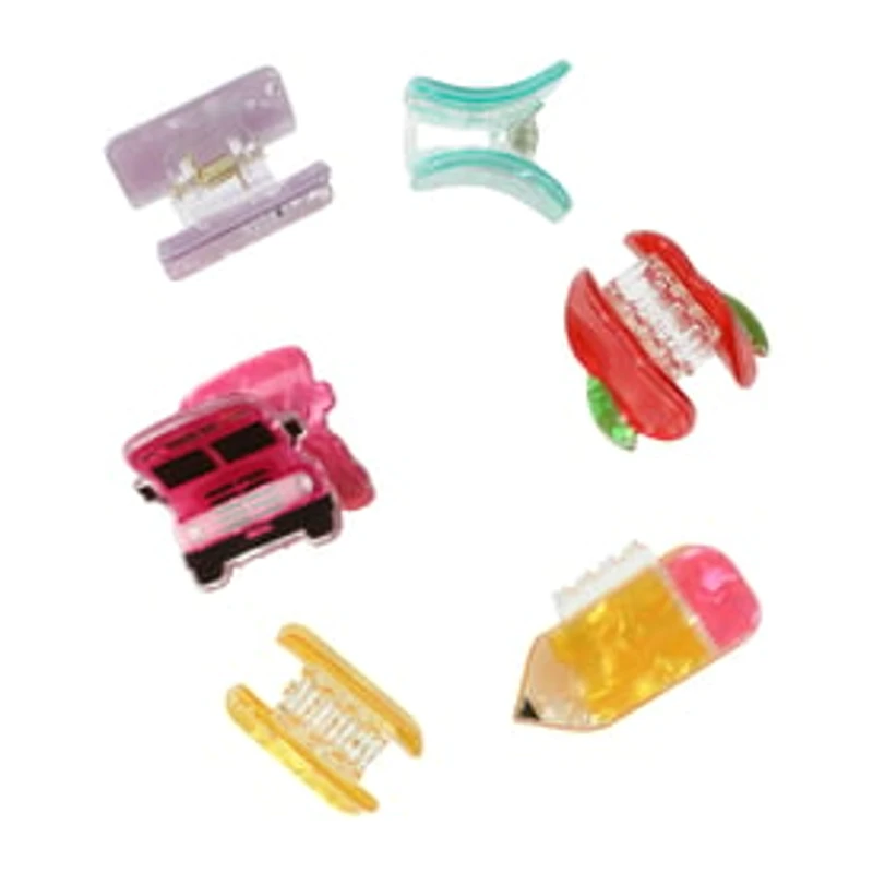School-Themed Claw Clips 6-Pack