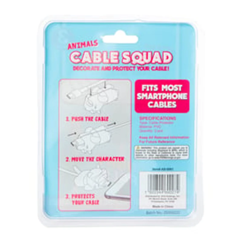 Cable Squad Sunny Pals Animal Cable Accessories 3-Count
