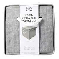 Collapsible Fabric Storage Cube With Rope Handles 10in