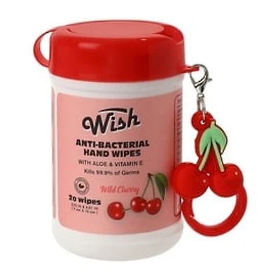 Wish Wild Cherry Anti-Bacterial Hand Wipes 20-Pack