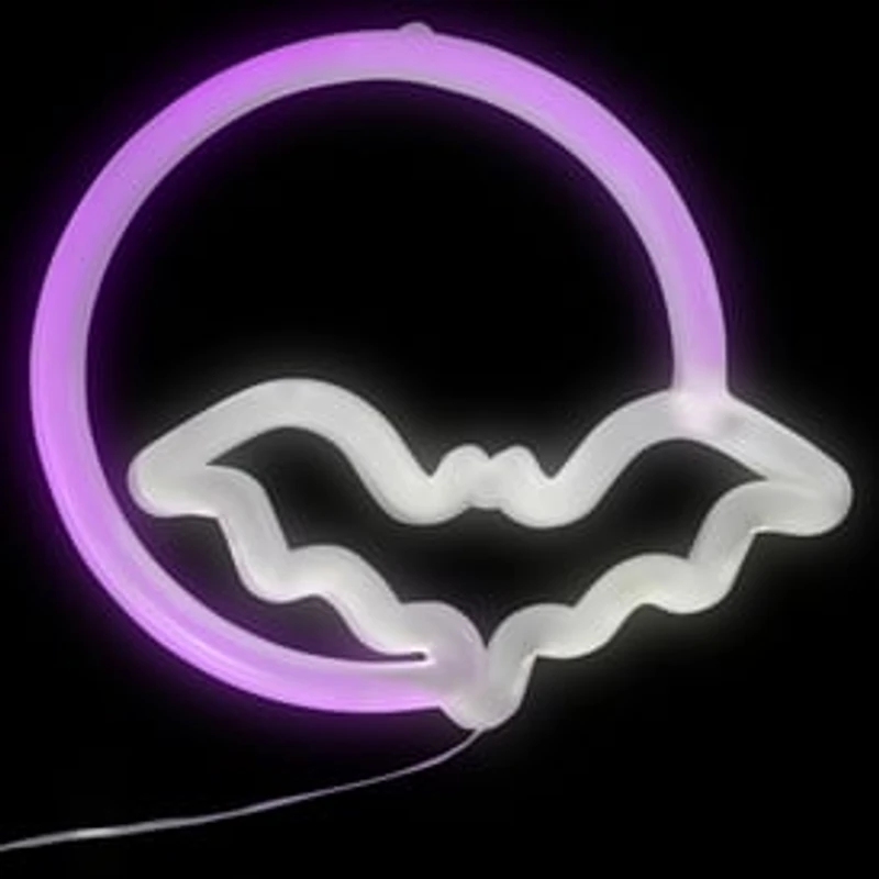 Halloween LED Neon Light - Bat & Moon