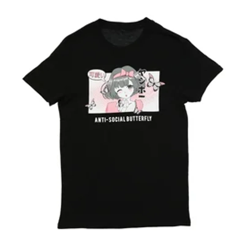 Anime Anti-Social Butterfly Graphic Tee