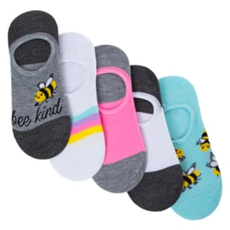 Ladies 'Bee Kind' Low-Cut Socks 5-Pack