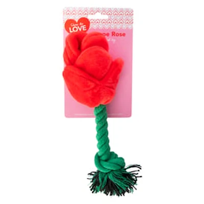 Valentine Rose Rope Dog Toy 10in