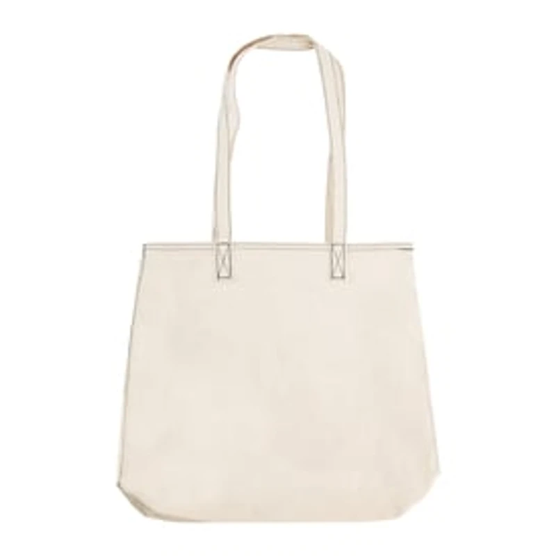 Contrast-Stitch Tote Bag