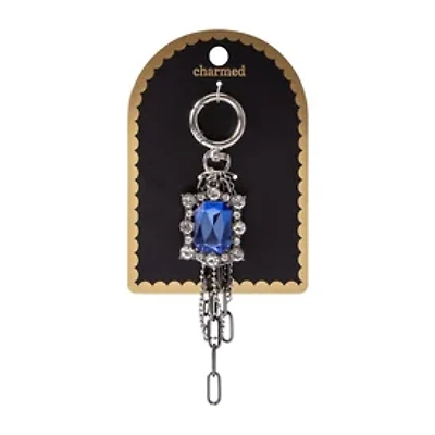Charmed Blue Gem Cluster Key Ring