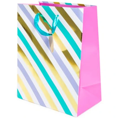 Medium Gift Bag- Hearts/Stripes 9in x 7in