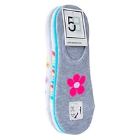 5-Pack Ladies Sneaker Socks - Flower