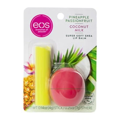 Eos® Pineapple Passionfruit & Coconut Milk Lip Balm Sphere & Stick 2-Pack