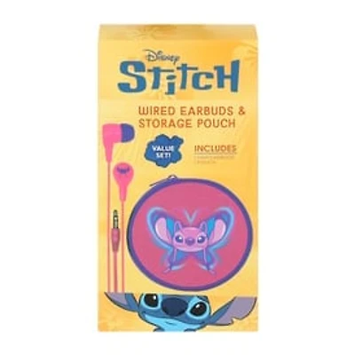 Disney Stitch Wired Earbuds & Storage Pouch Value Set