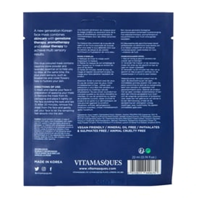 Sapphire Gemstone Face Sheet Mask
