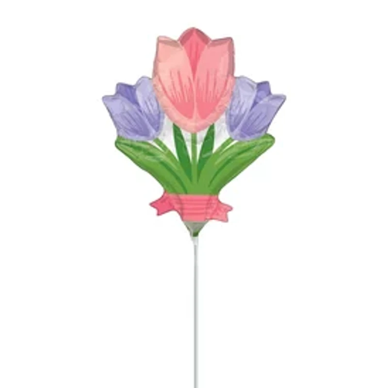 14in Floral Bouquet Stick Balloon