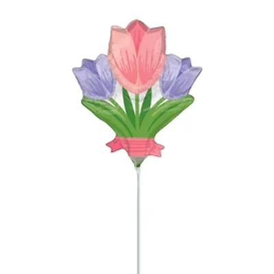 14in Floral Bouquet Stick Balloon