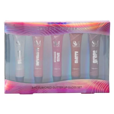 Flavored Glitter Lip Gloss Set 5-Count