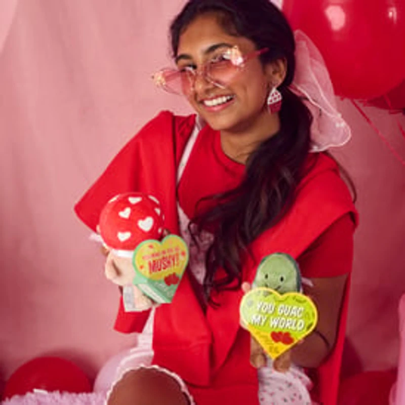 Valentine Avocado Plush & Candy Gift Set