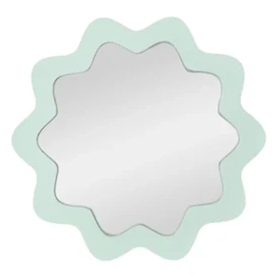 Wavy Scallop Round Wall Mirror 12in
