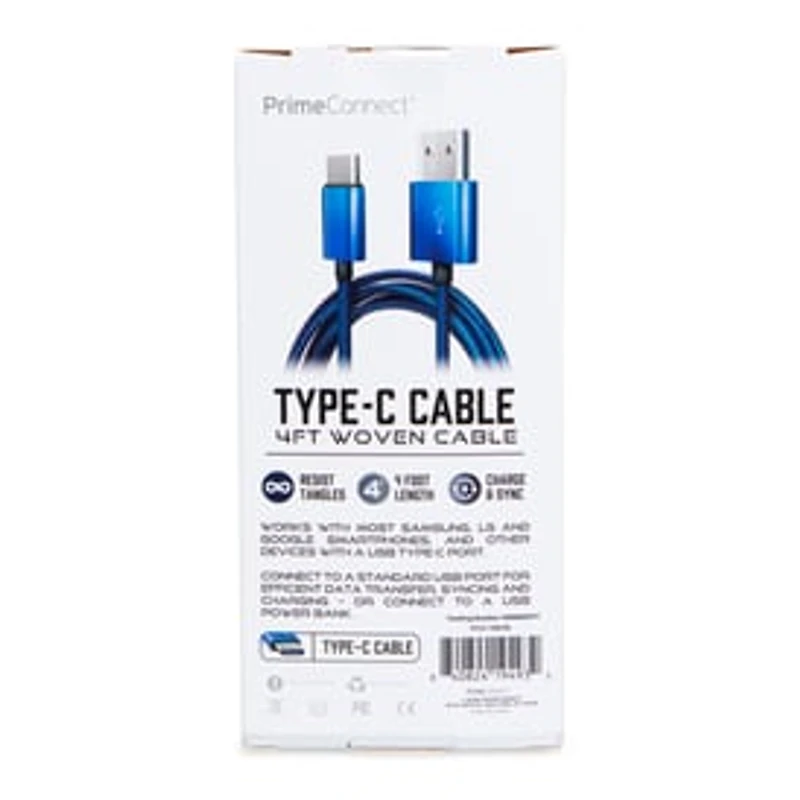 4ft Woven USB-C Charging Cable
