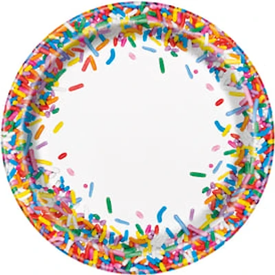 7in Paper Plates 8-Count - Sprinkles