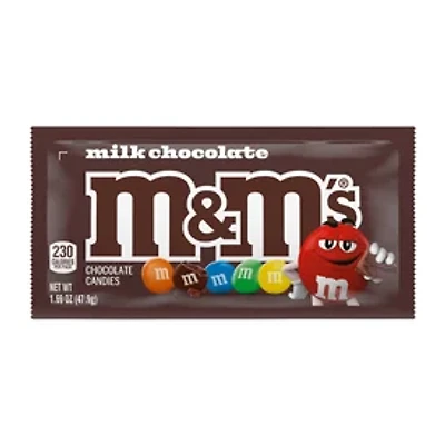 M&M'S Milk Chocolate Candy, Full Size, 1.69 oz Bag