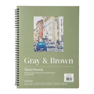 Grey & Brown Sketchbook 9in x 12in