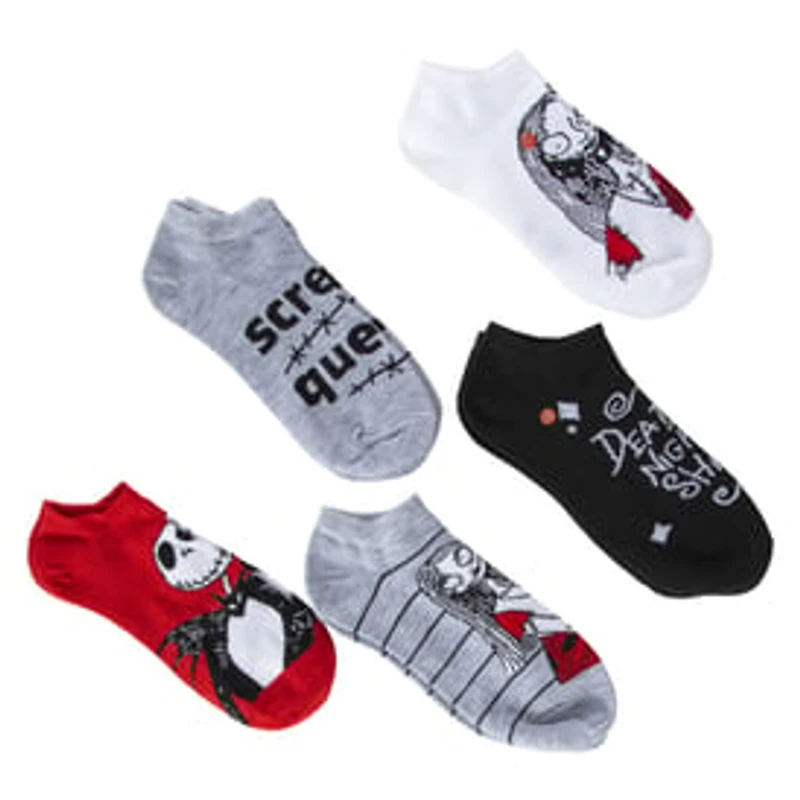 5-Pack Disney Tim Burton's The Nightmare Before Christmas Ladies Ankle Socks