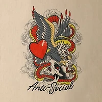 'Anti-Social' Heart & Skull Graphic Tee