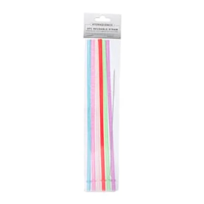 Hydraquench Reusable Straws & Straw Cleaner 6-Count