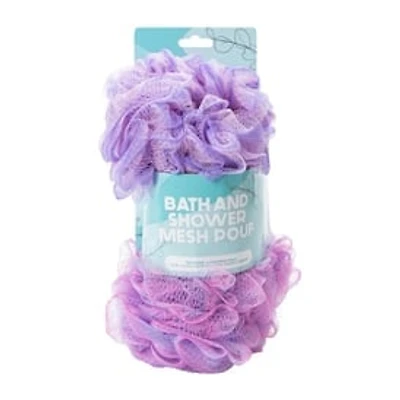 Purple Bath & Shower Mesh Pouf 2-Pack