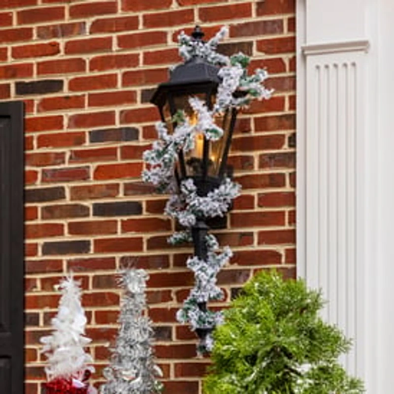 Flocked Greenery Garland 9ft