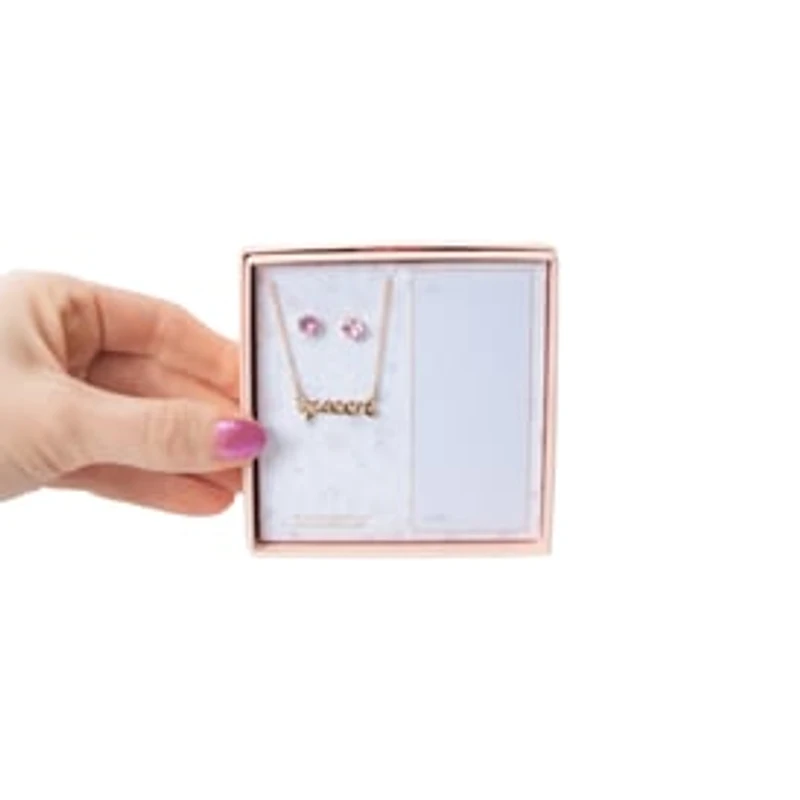 Queen Necklace & Earring Set With Removable Card