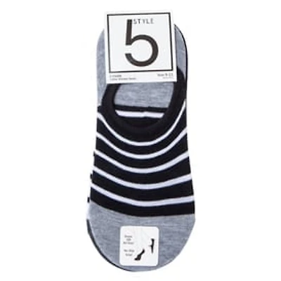 Ladies Striped No-Show Sneaker Socks 5-Pack