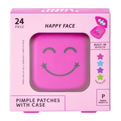 Happy Face Pimple Patches With Case 24-Piece