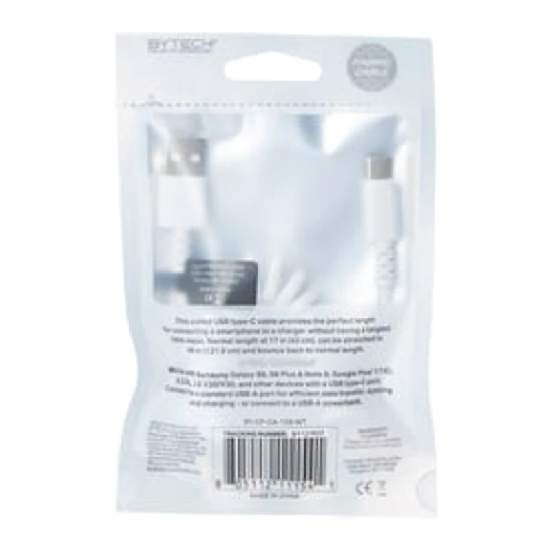 4ft USB-C Coil Cable - White