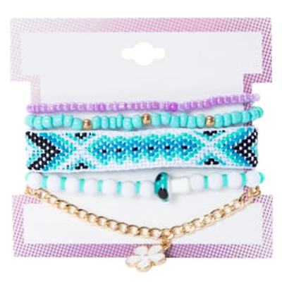 Bracelet Set 5-Piece - White Flower