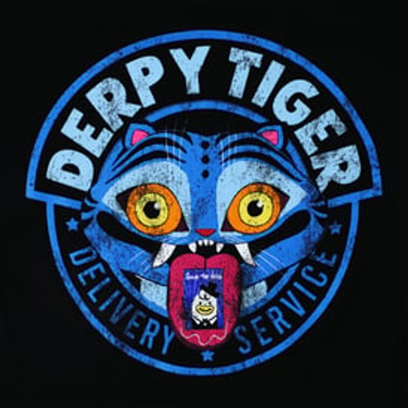Juniors KPop Demon Hunters Derpy Tiger Delivery Service Graphic Tee
