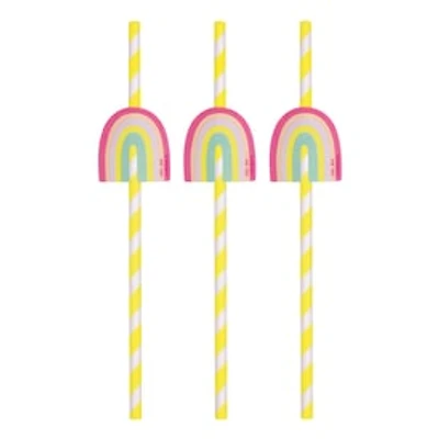 Pastel Rainbow Paper Straws 6-Count
