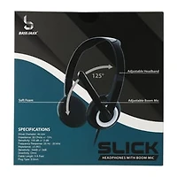 Slick Wired Headset With Boom Mic